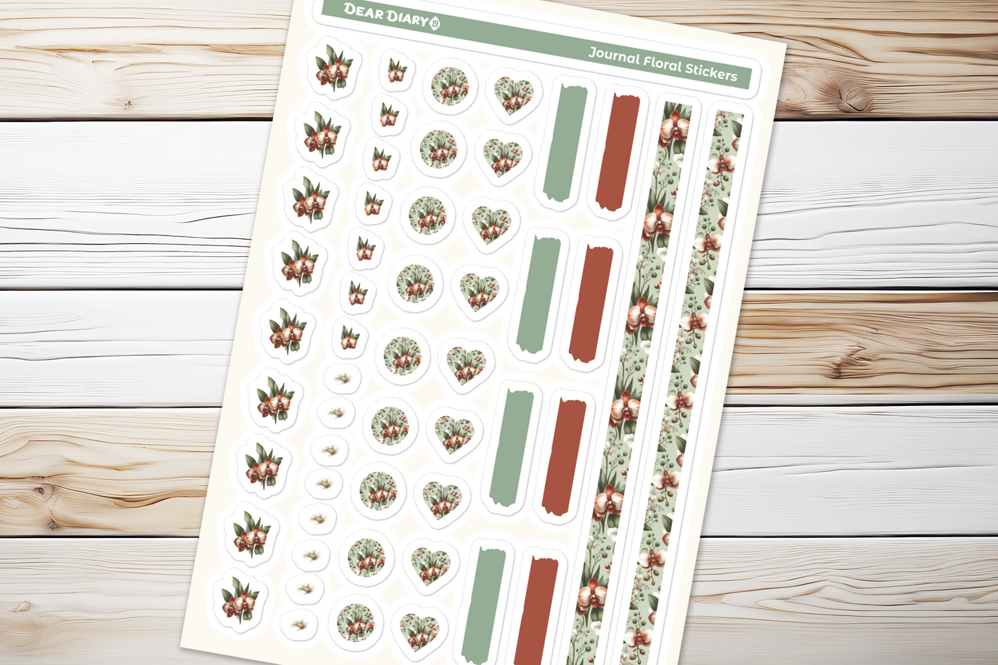 Big floral journal stickers sheet FJSH07