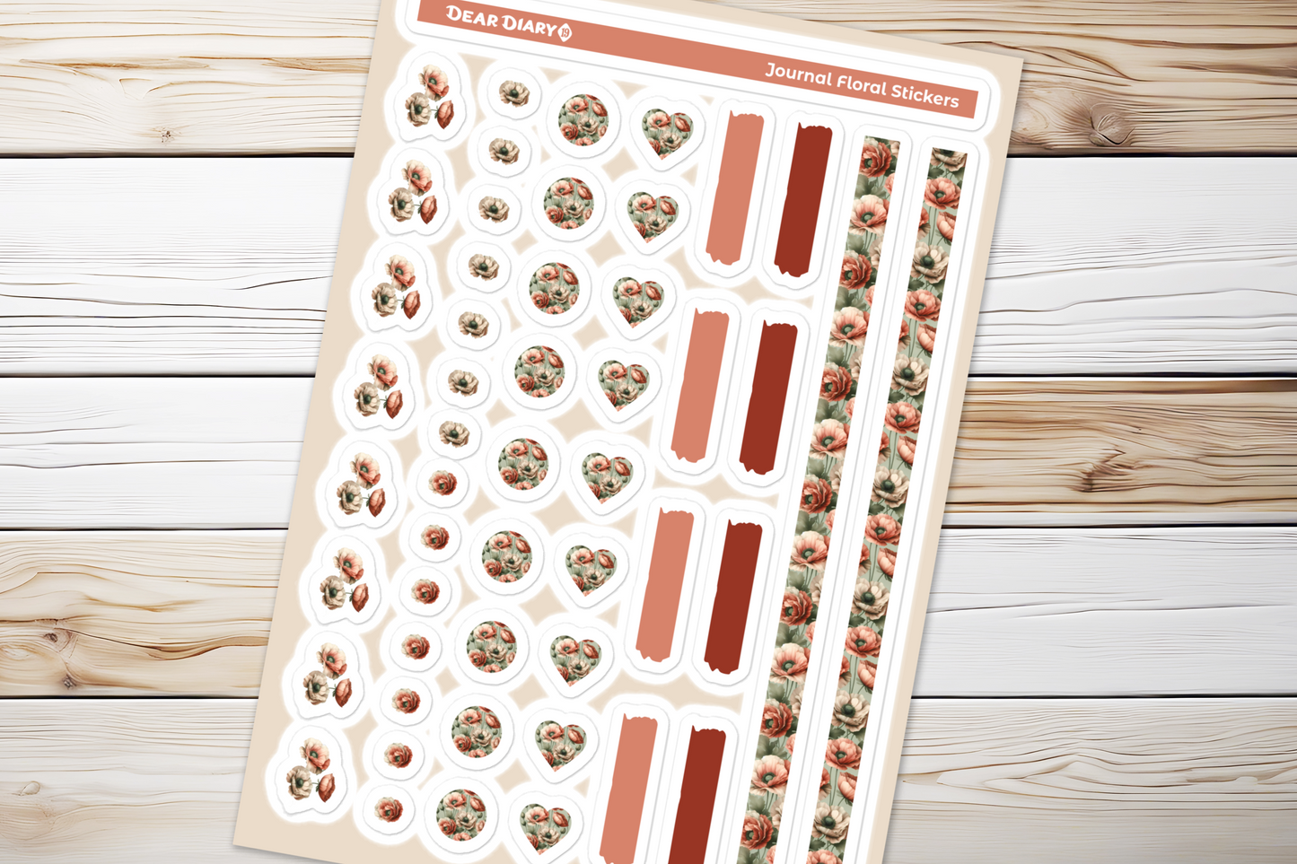 Big floral journal stickers sheet FJSH05