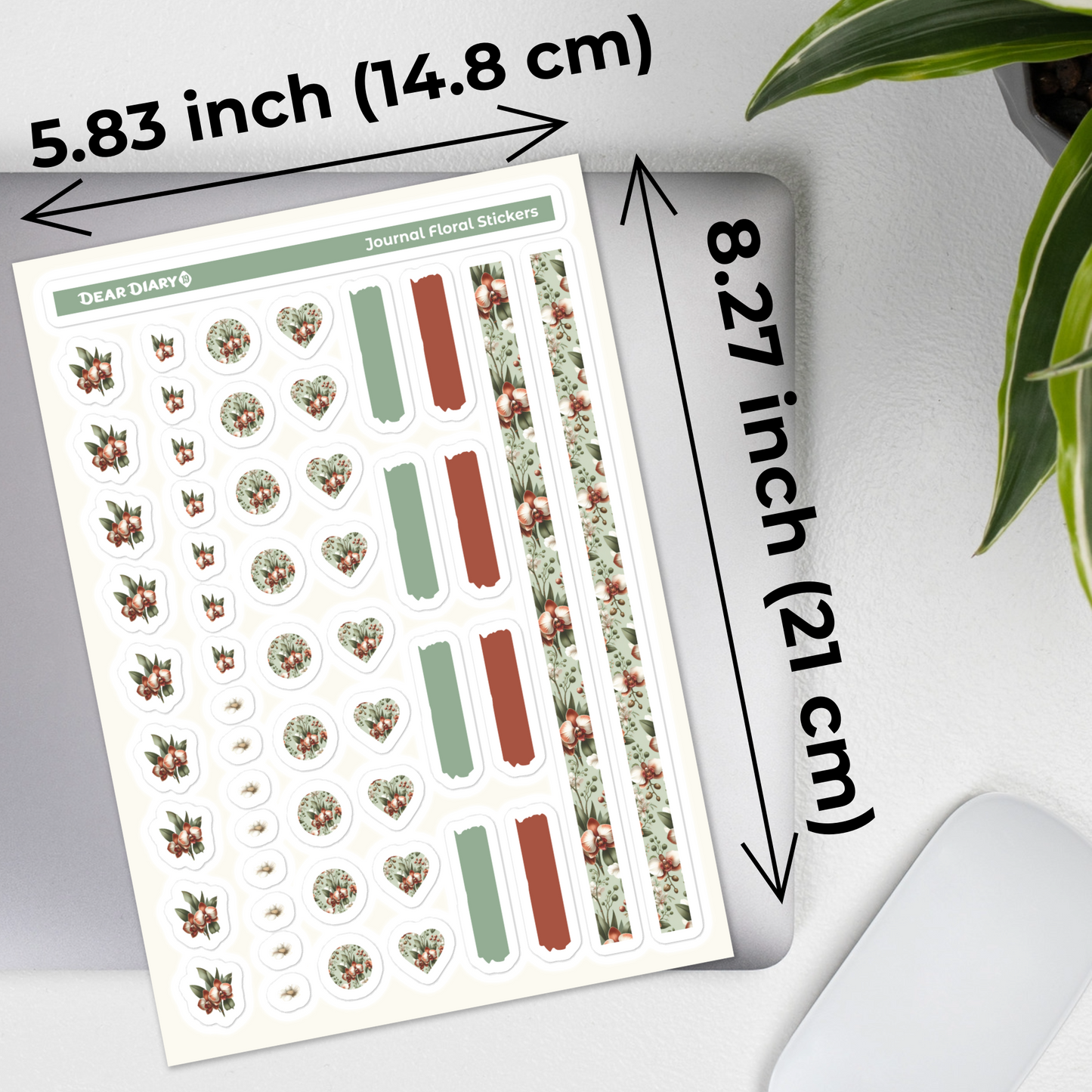 Big floral journal stickers sheet FJSH07
