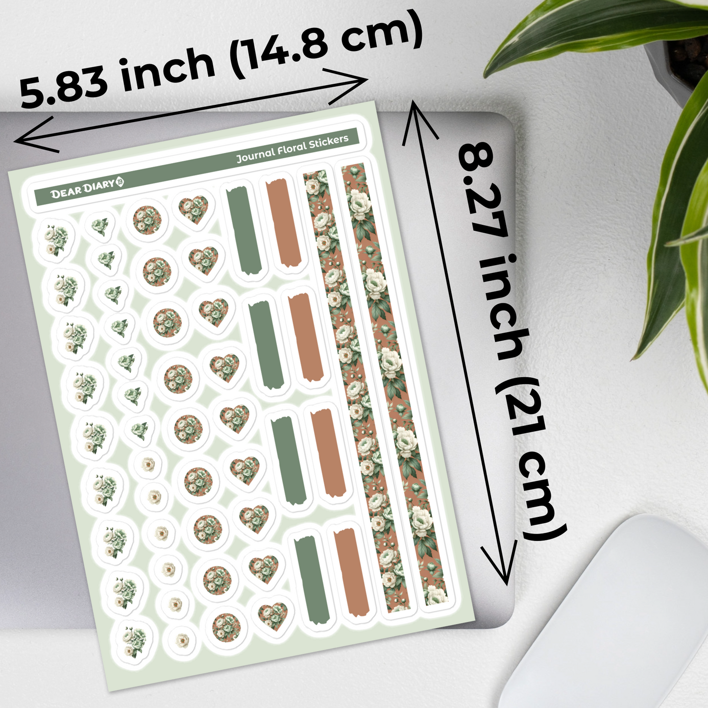 Big floral journal stickers sheet FJSH08