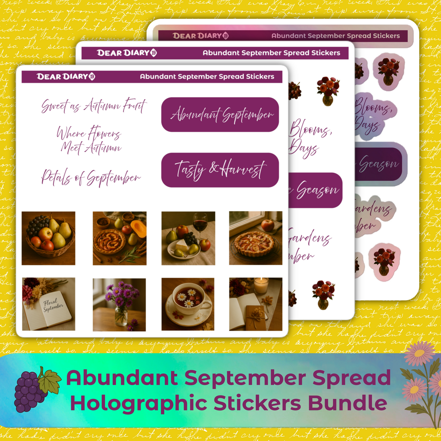 Abundant September spread stickers sheets bundle SPB1P04