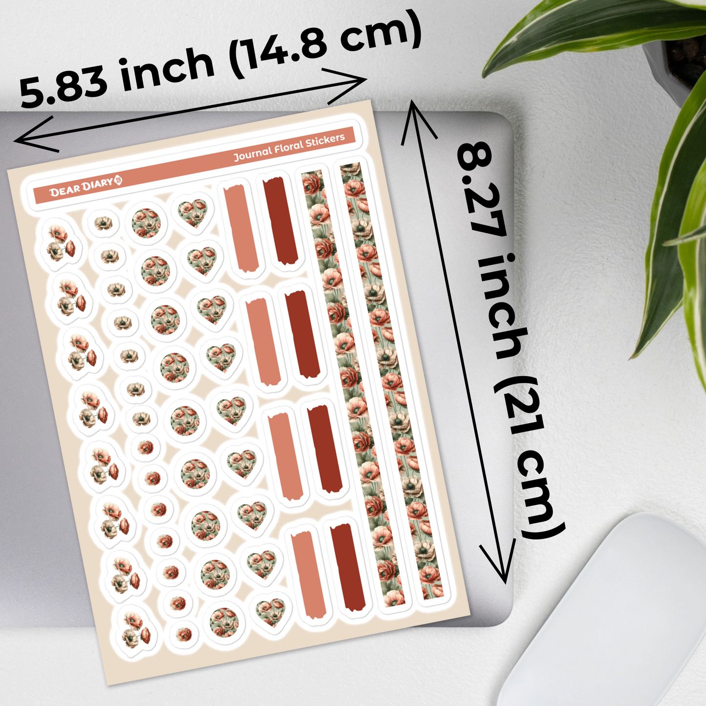 Big floral journal stickers sheet FJSH05