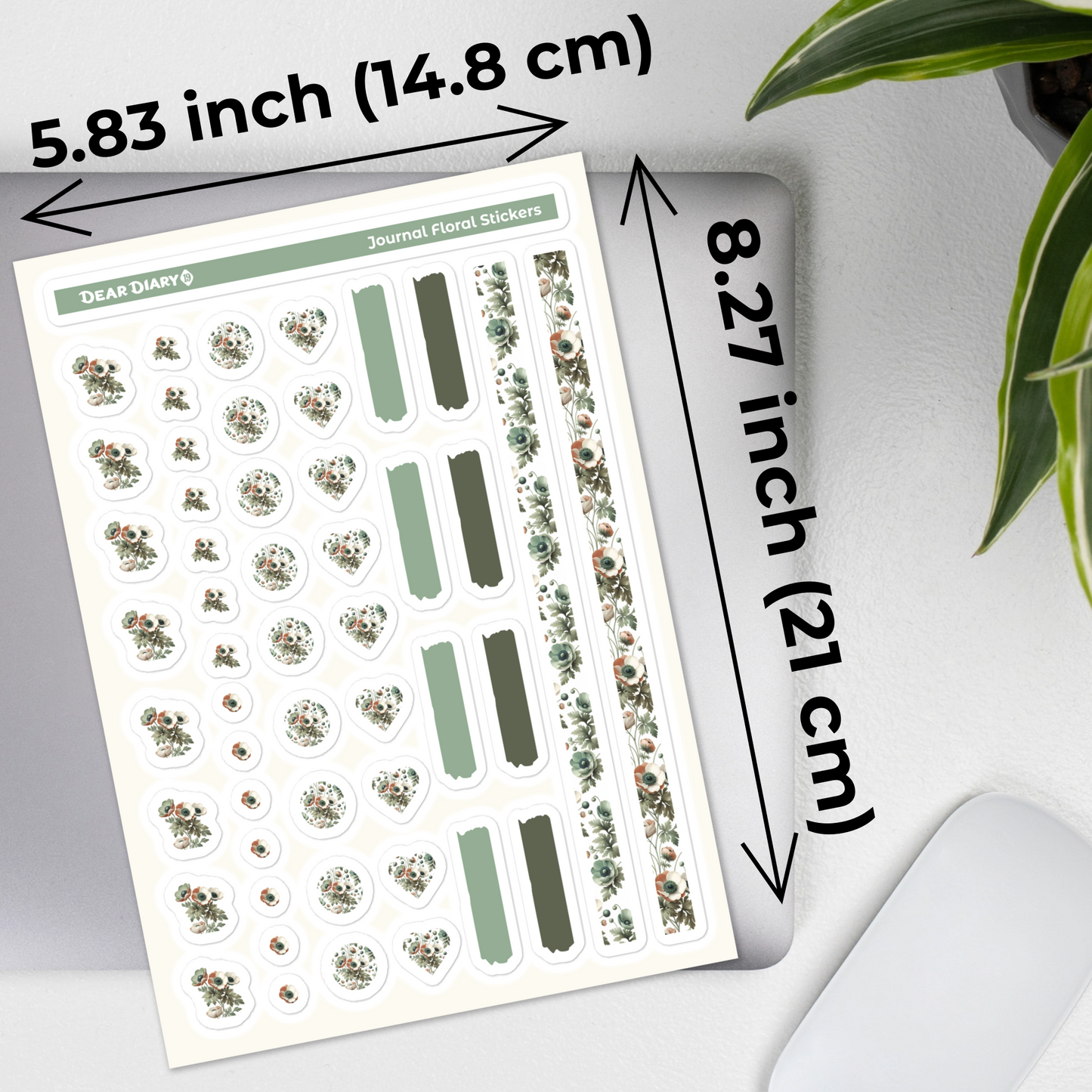 Big floral journal stickers sheet FJSH06