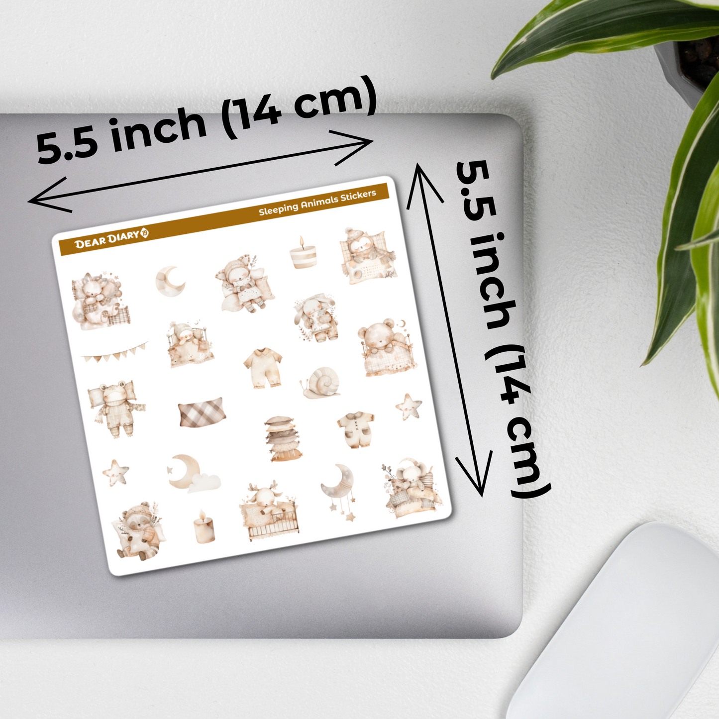 Sleeping woodland animals journal stickers sheet SAPS02