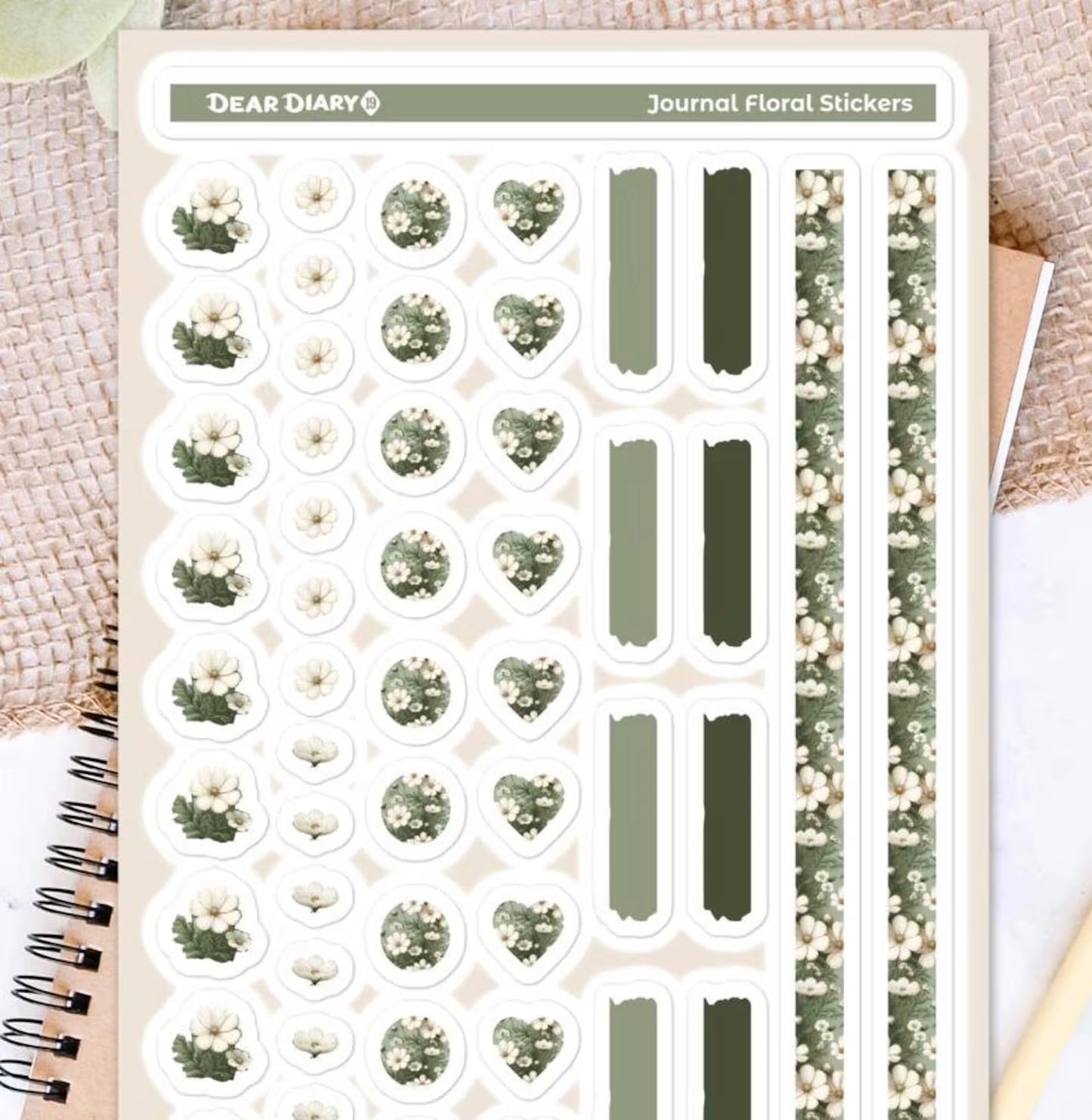 Big floral journal stickers sheet FJSH04