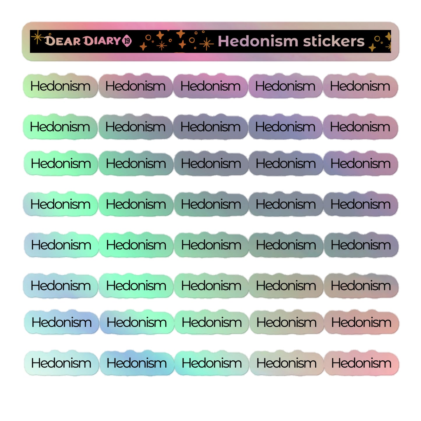 Hedonism planner stickers sheet - HDSH01