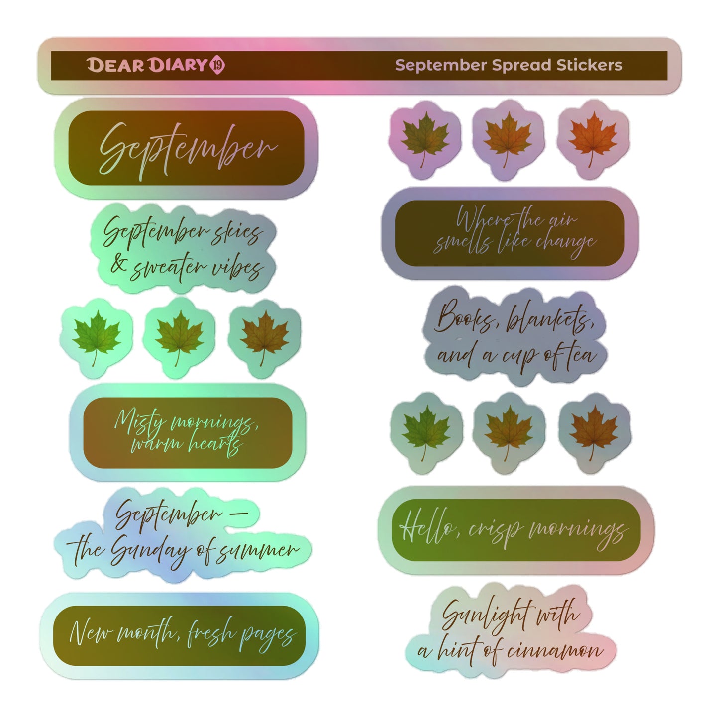 September spread stickers sheets bundle SPB1P01