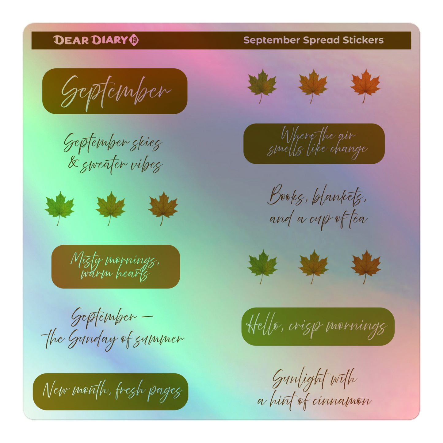 September spread stickers sheets bundle SPB1P01