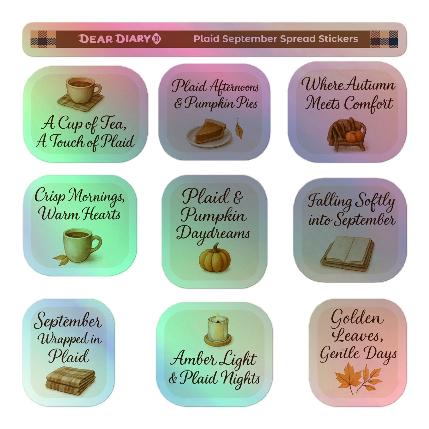 Plaid September spread stickers sheets bundle SPB1P02