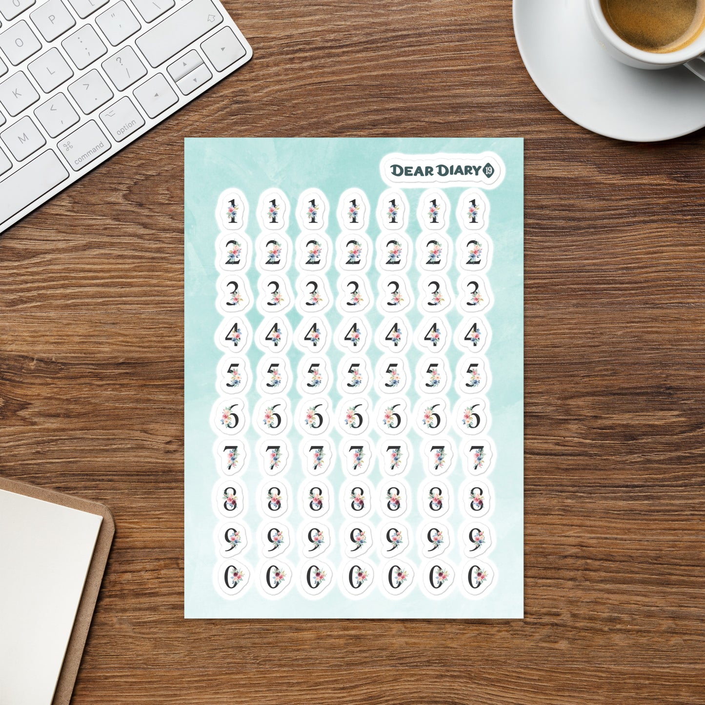 70 Planner stickers sheet Numbers 0-9 NPSH01