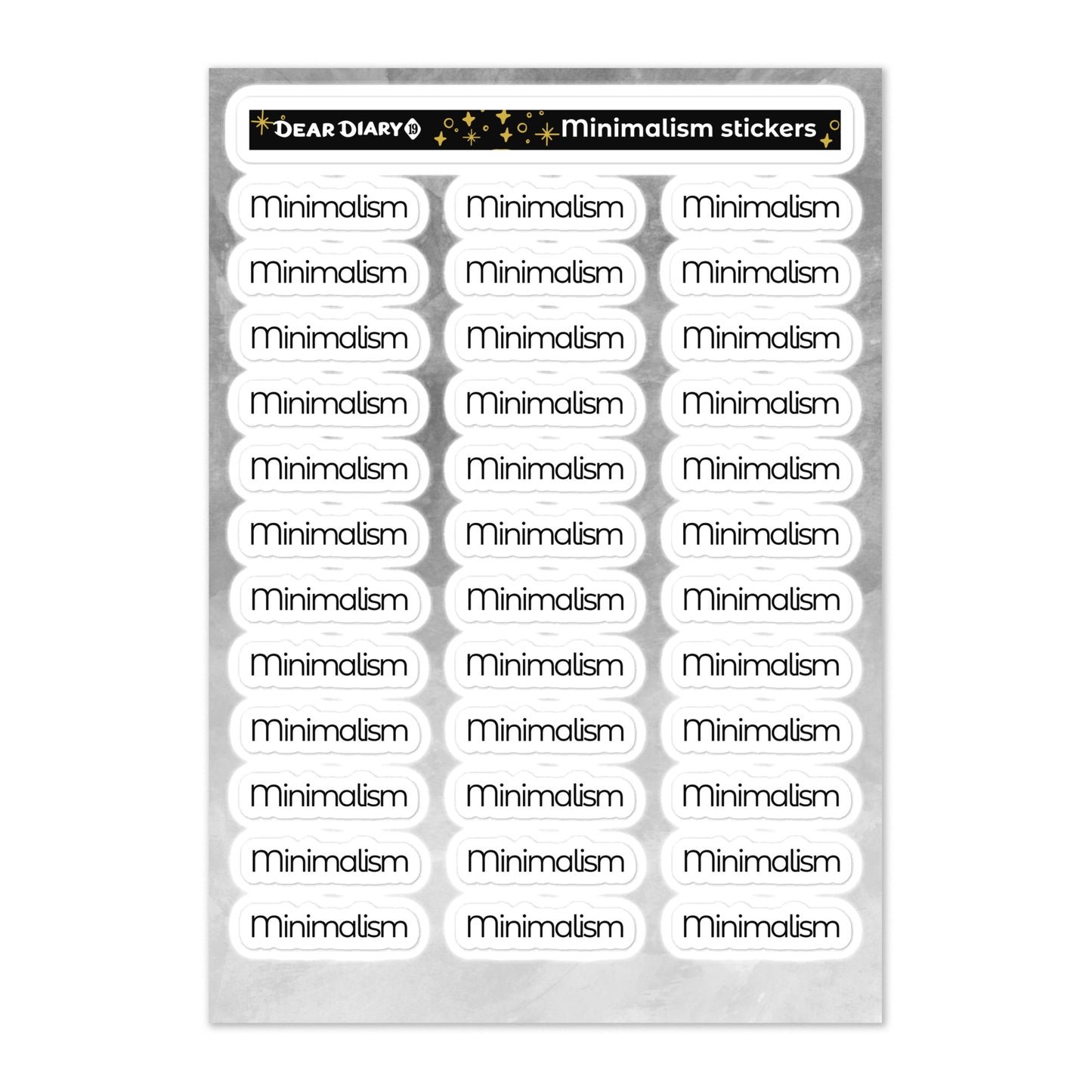 Minimalist stickers sheet - MNSH01