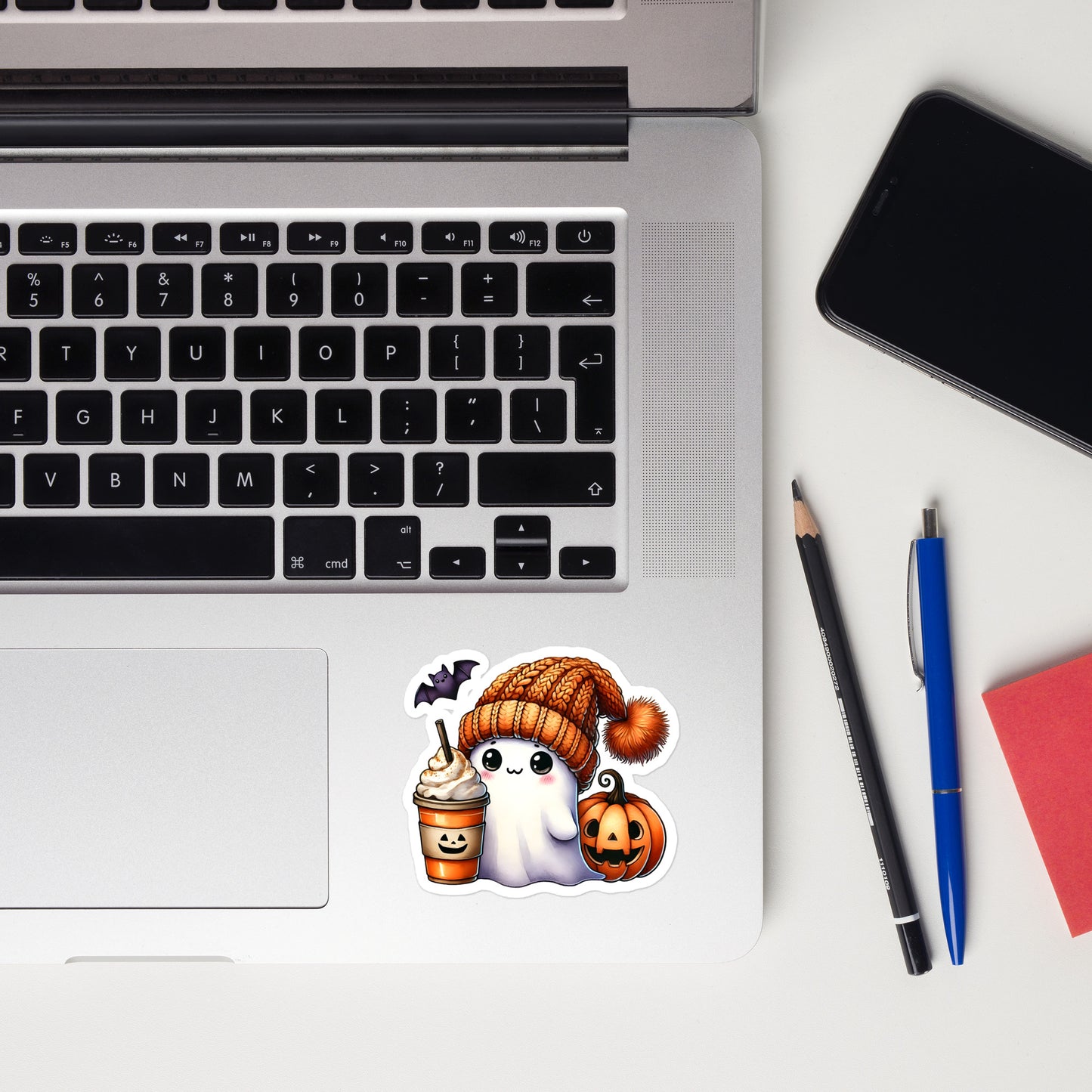 Cute ghost pumpkin sticker CUGP01