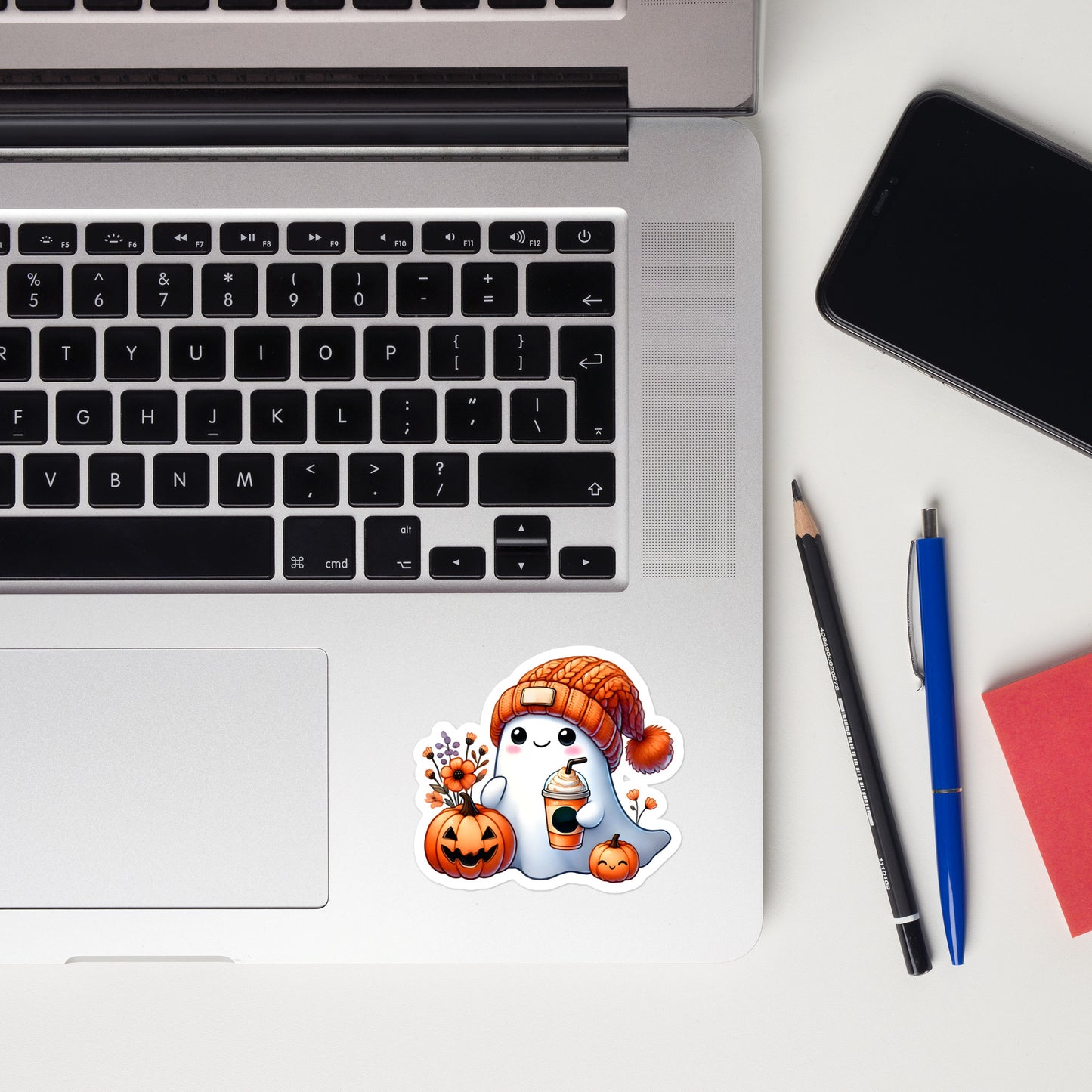 Cute ghost pumpkin sticker CUGP03