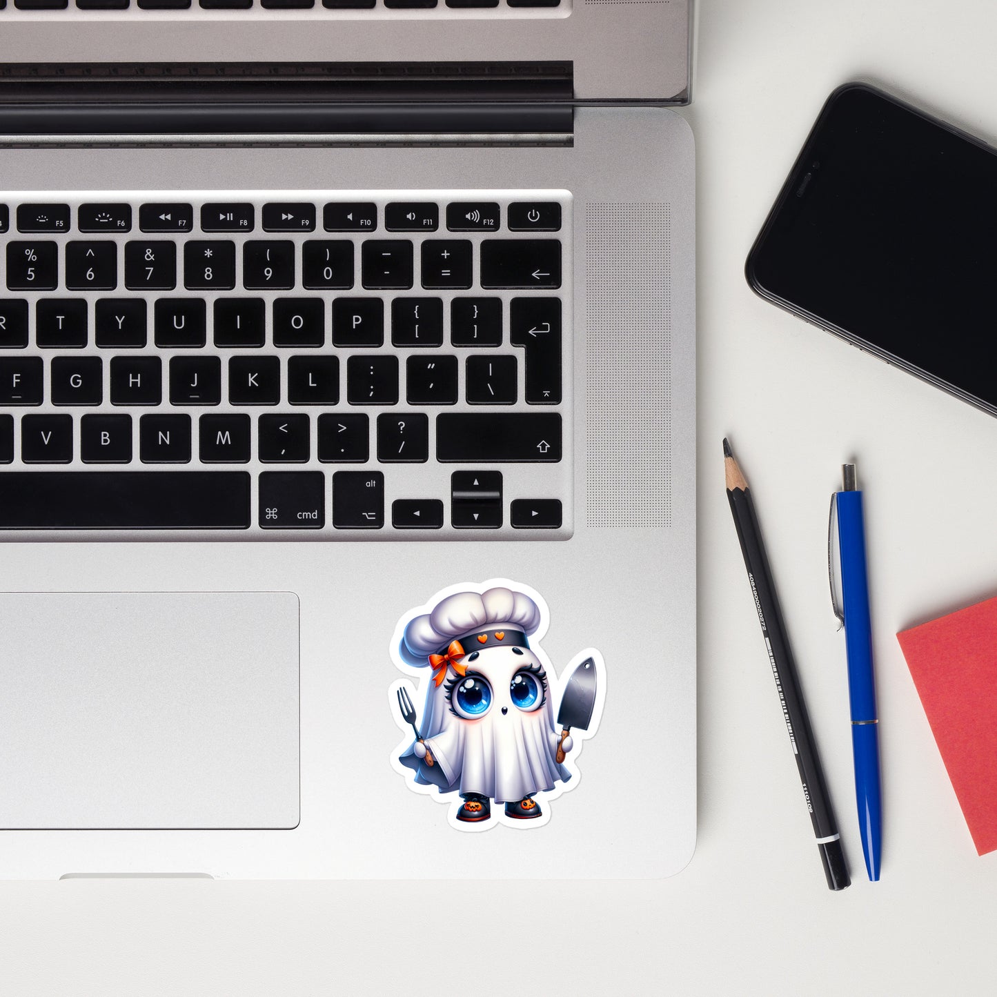 Cute ghost chef Halloween stickers GCFH01