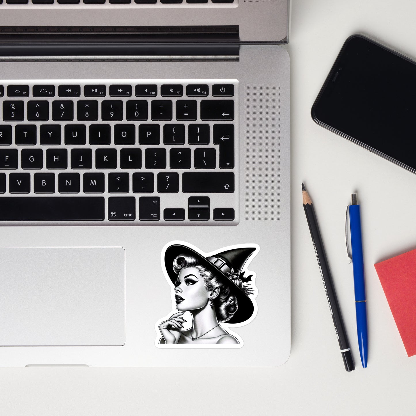 Witch Halloween retro sticker HLWT02