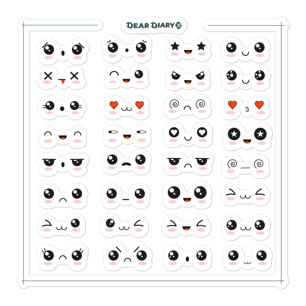 32 Kawaii Faces planner stickers sheet - KFSH01