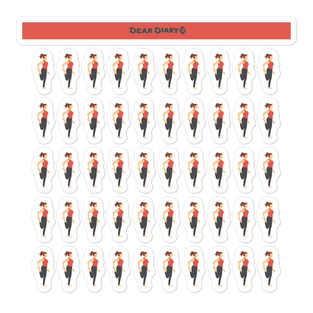 50 Morning Routine Planner stickers sheet Stretching - MRSTR01