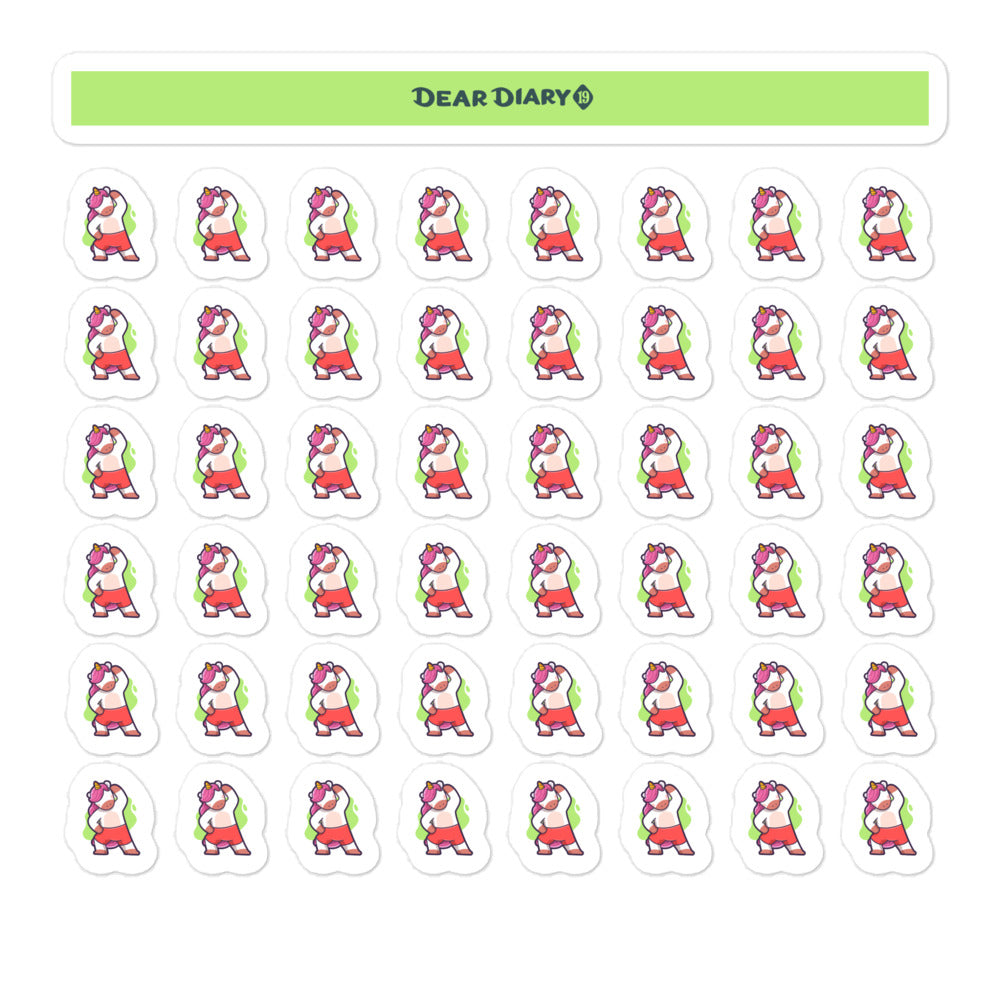 48 Workout Unicorn planner stickers sheet - WUSH01
