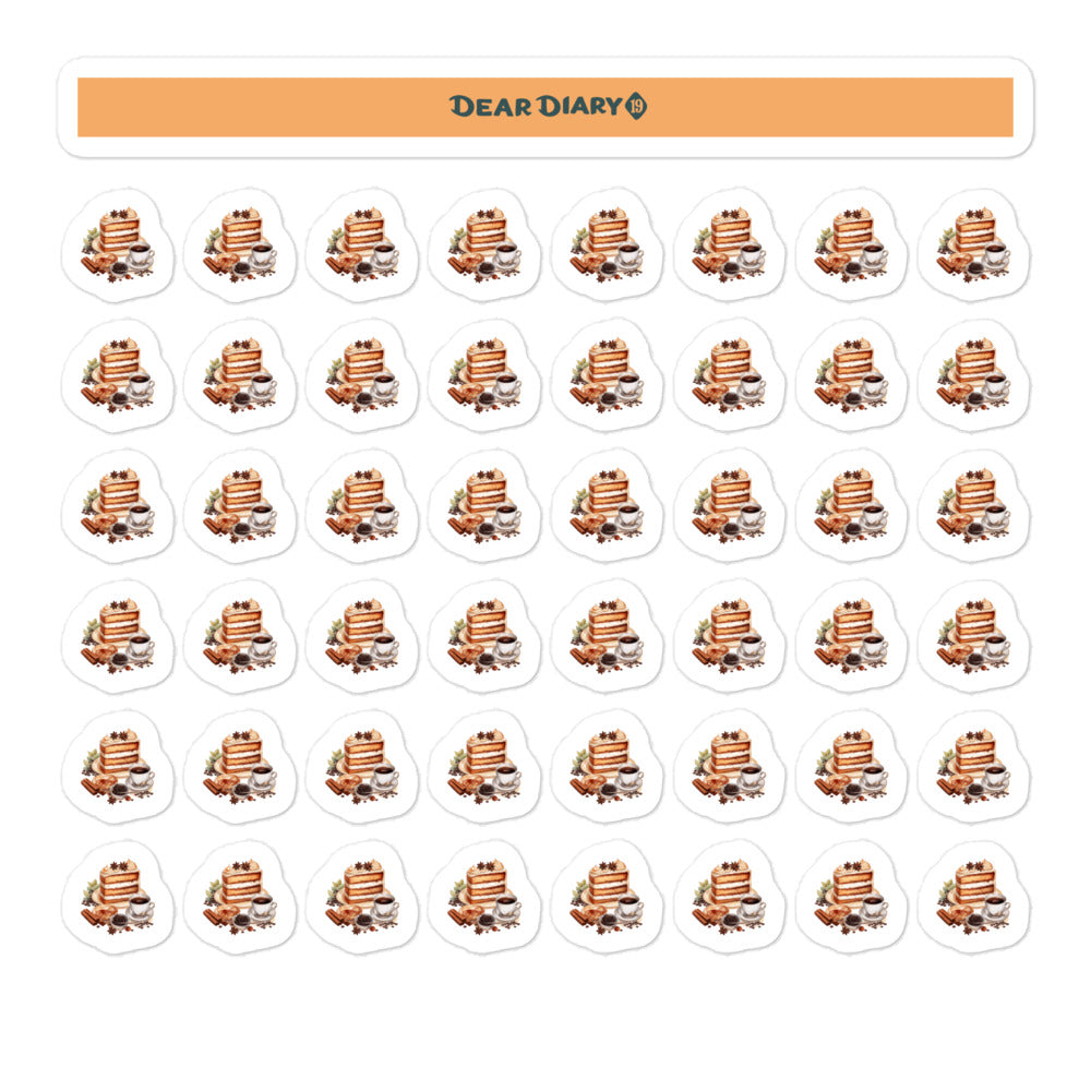 48 Coffee and Cake planner stickers sheet - WCCSH01