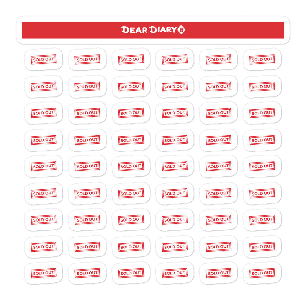 54 Sold out planner stickers sheet - SOSH01
