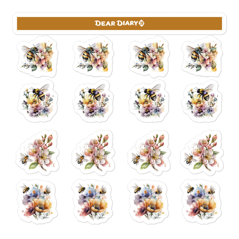 16 Planner stickers Bee Floral - FBSH01