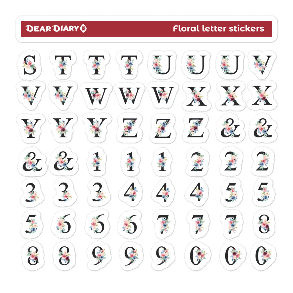 Alphabet Letter Numbers Stickers sheet pack - LSPA01