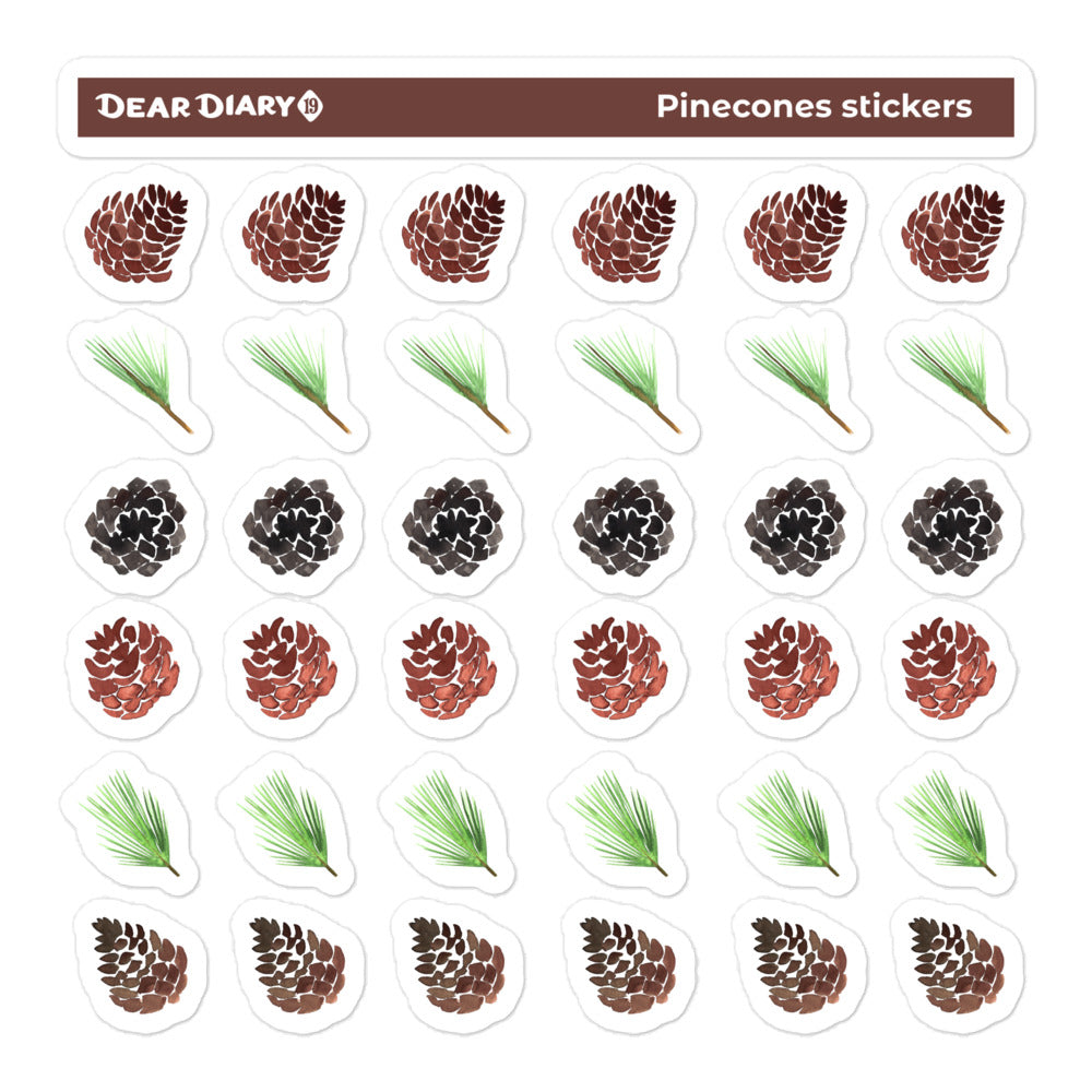 Pinecones planner stickers sheet - PSSH01