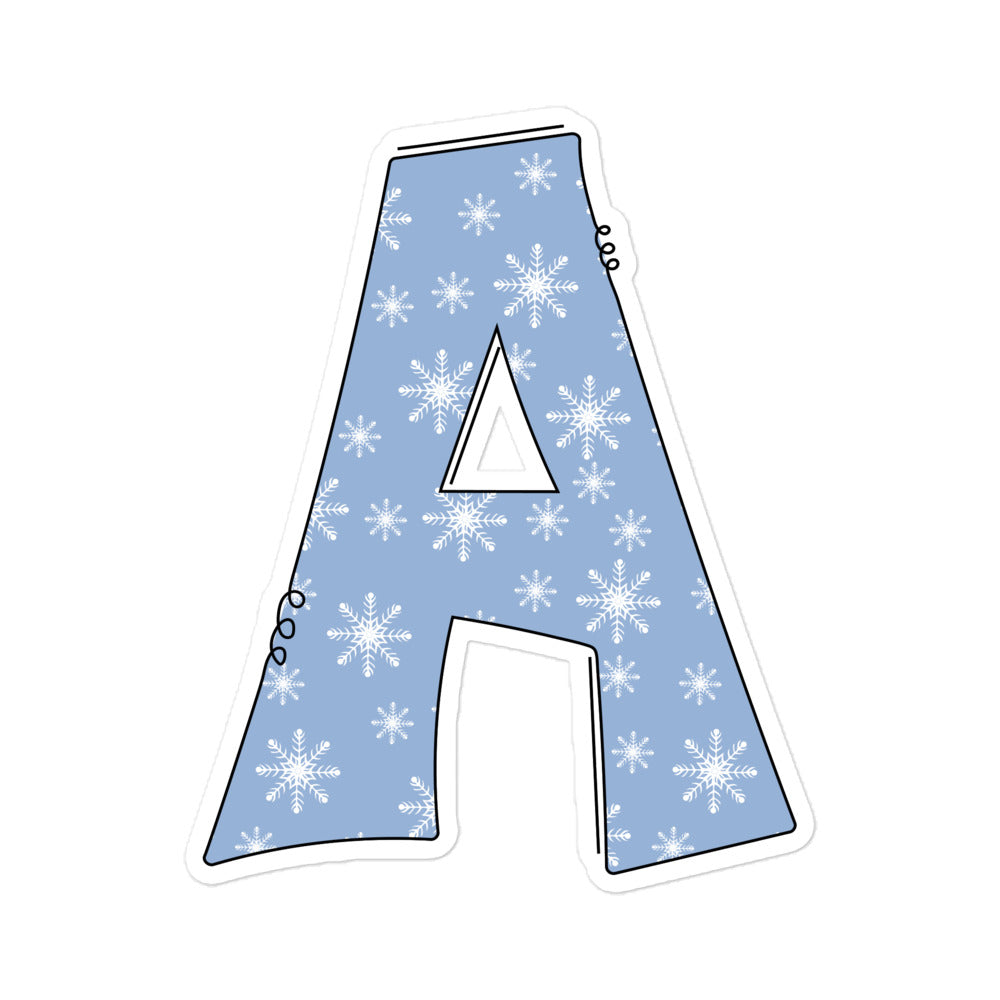 Snowflakes Alphabet Letter Numbers Stickers sheet pack - SFSH01