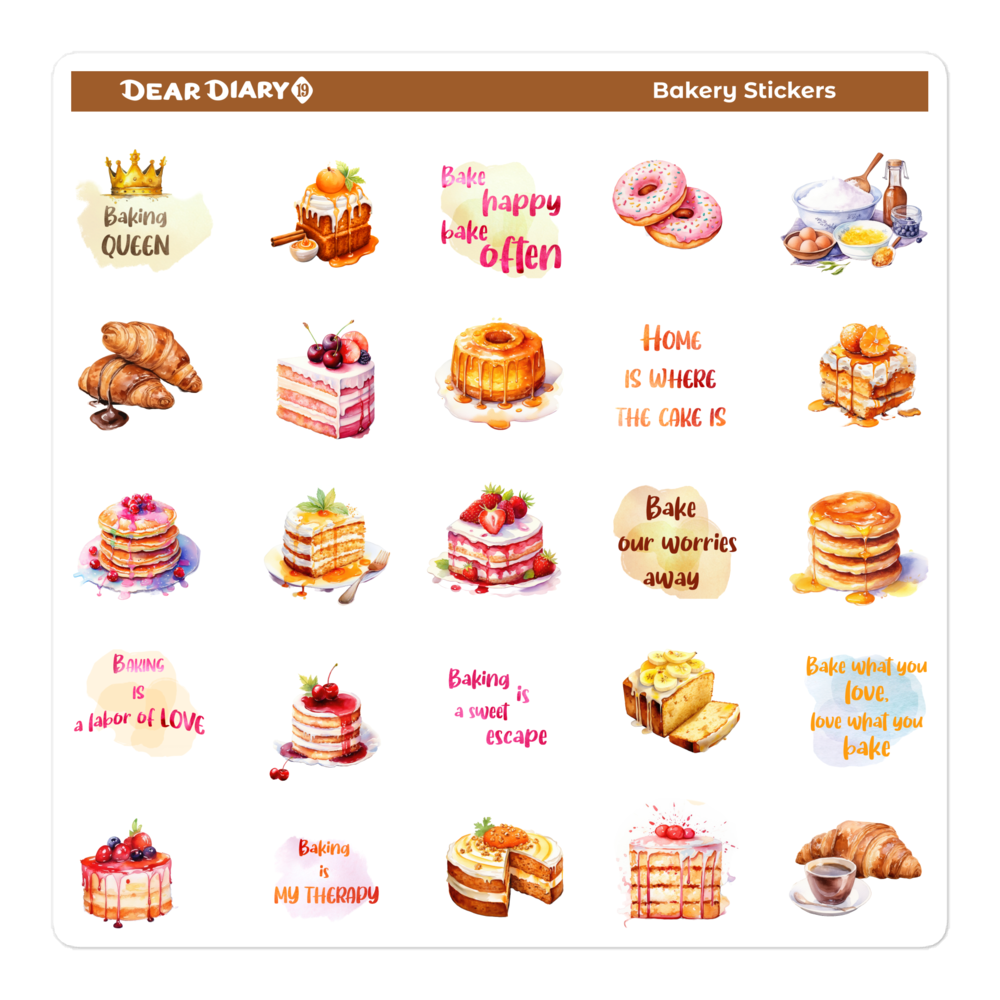 Bakery journal stickers sheet BSPS01