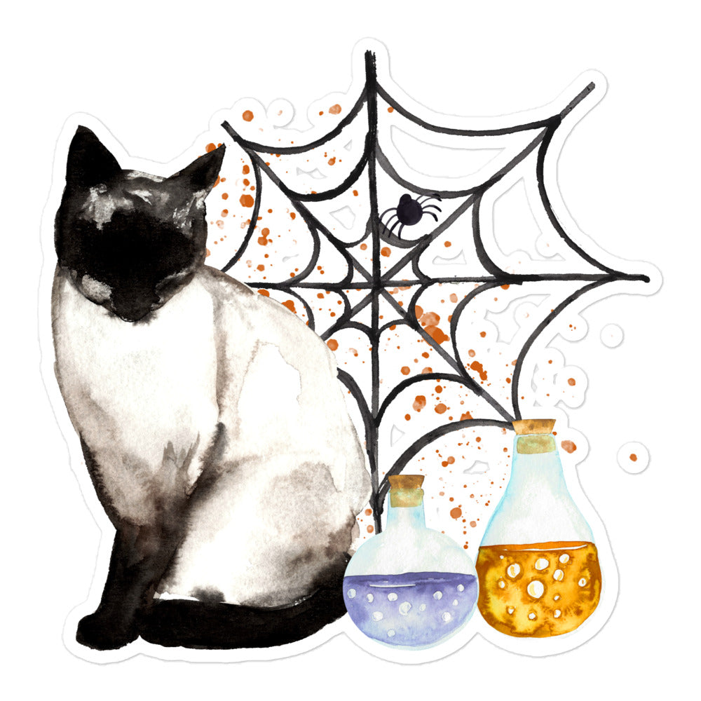 Halloween cat sticker WAHC07