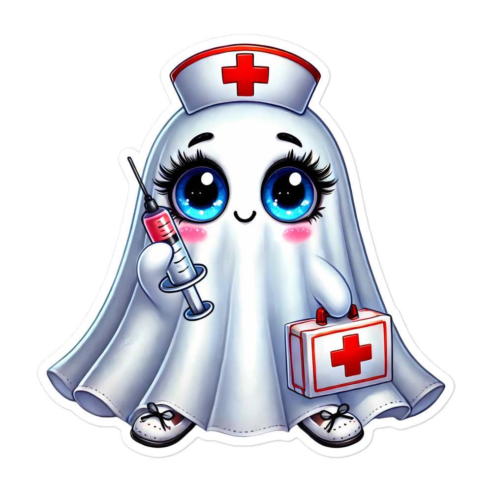 Cute ghost nurse Halloween stickers GHNR01
