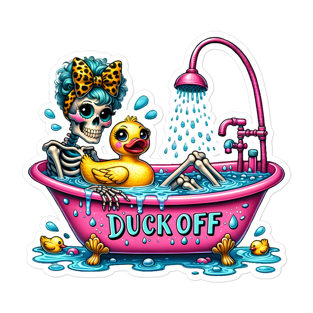 Duck off skull sticker ARSK03