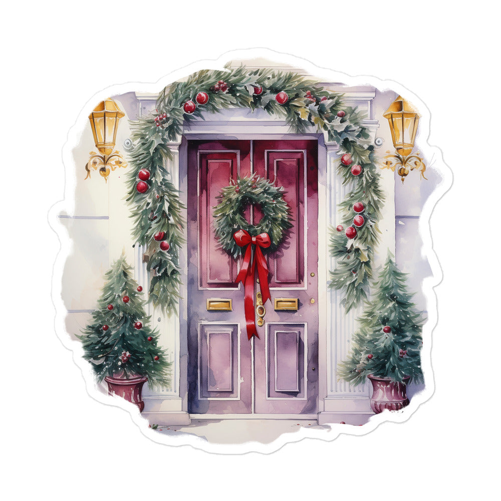 Christmas door porch aesthetic sticker CD1P03