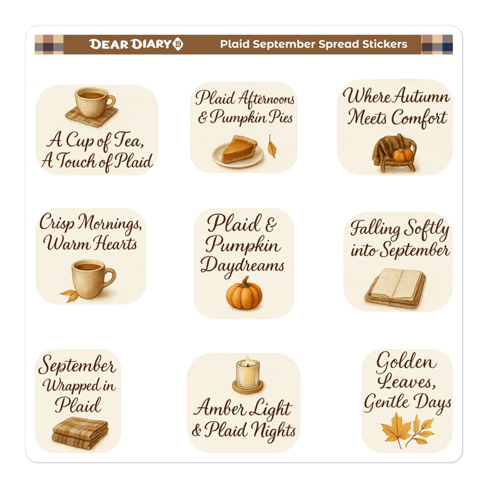 Plaid September spread stickers sheets bundle SPB1P02