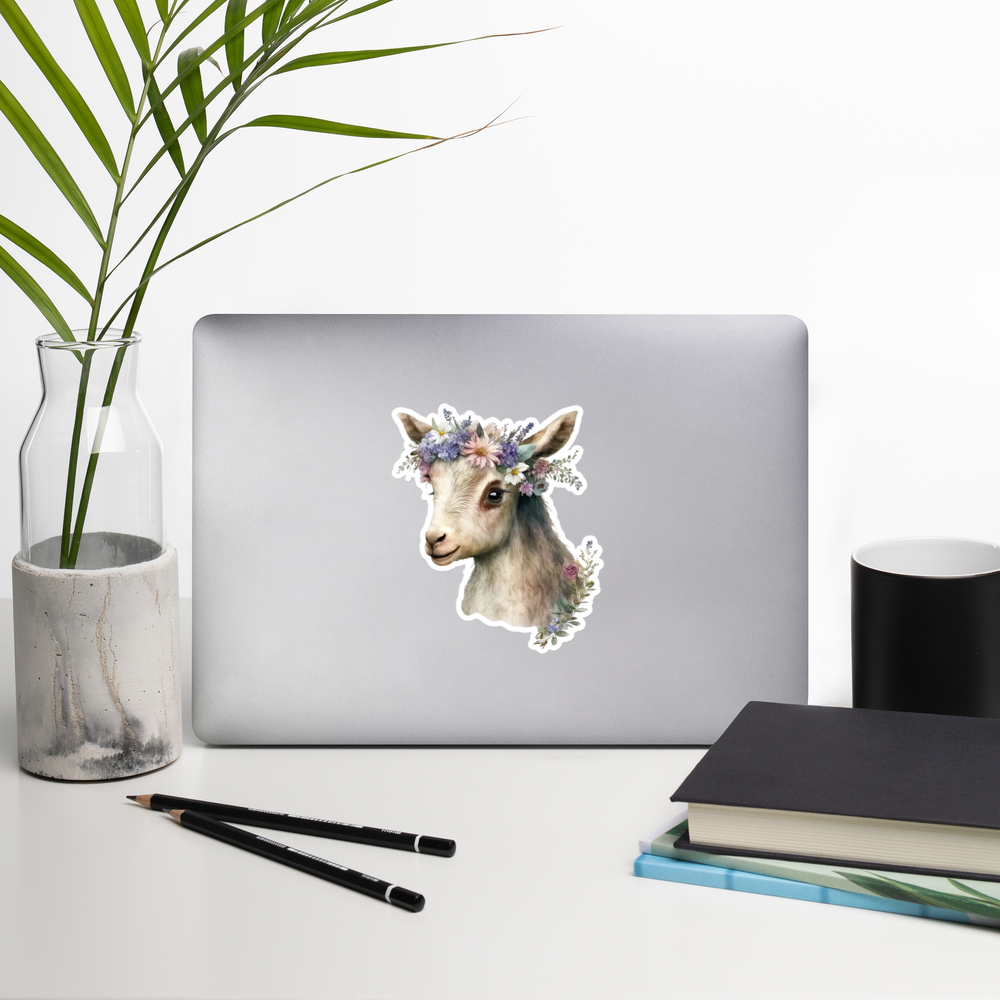 Floral Baby Goat sticker - FG1P02