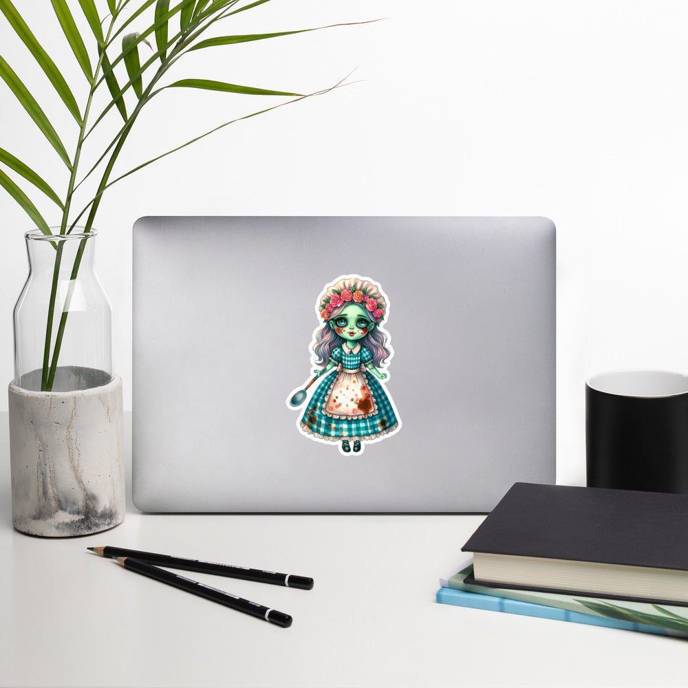 Zombie doll Halloween sticker ZMDL02