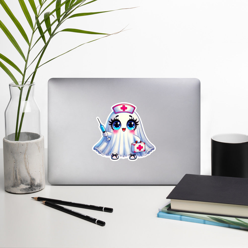 Ghost Nurse Halloween sticker GHNR02