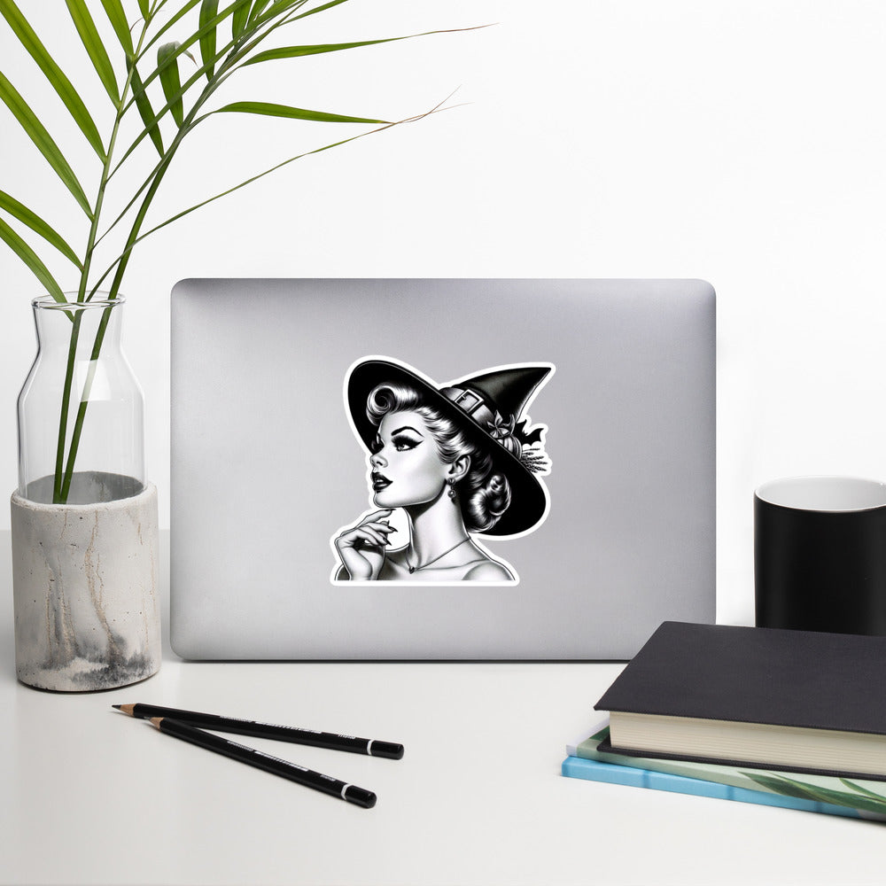Witch Halloween retro sticker HLWT02