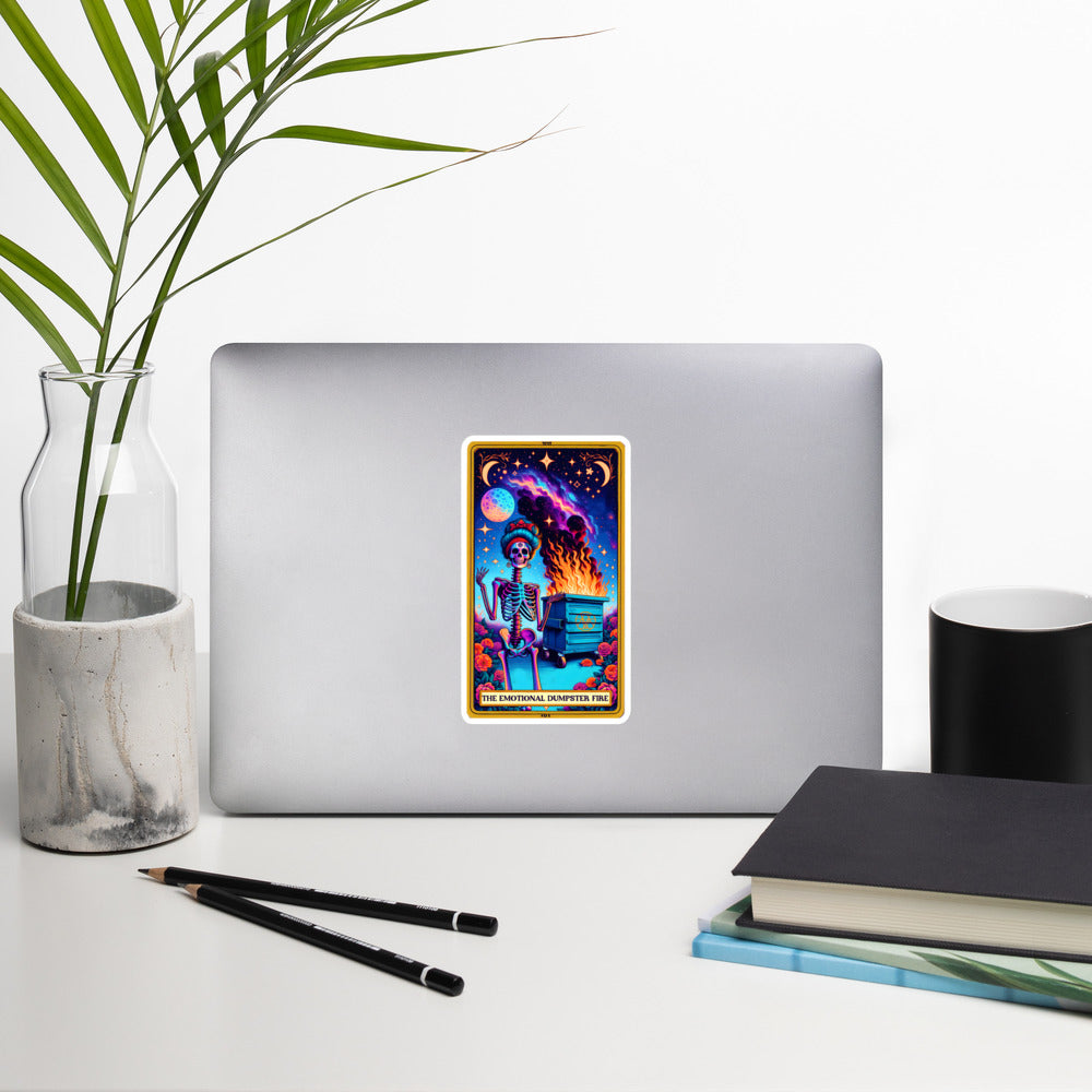 Funny tarot stickers The Emotional Dumpster Fire TF1P35
