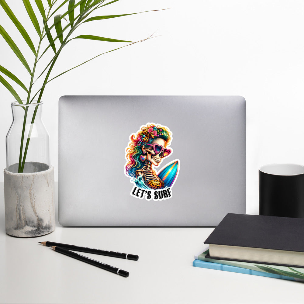 Surf skull sticker ARSK04