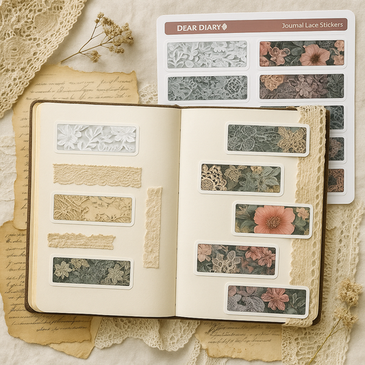 Lace Stickers for Journals & Scrapbooking – Vintage Aesthetic