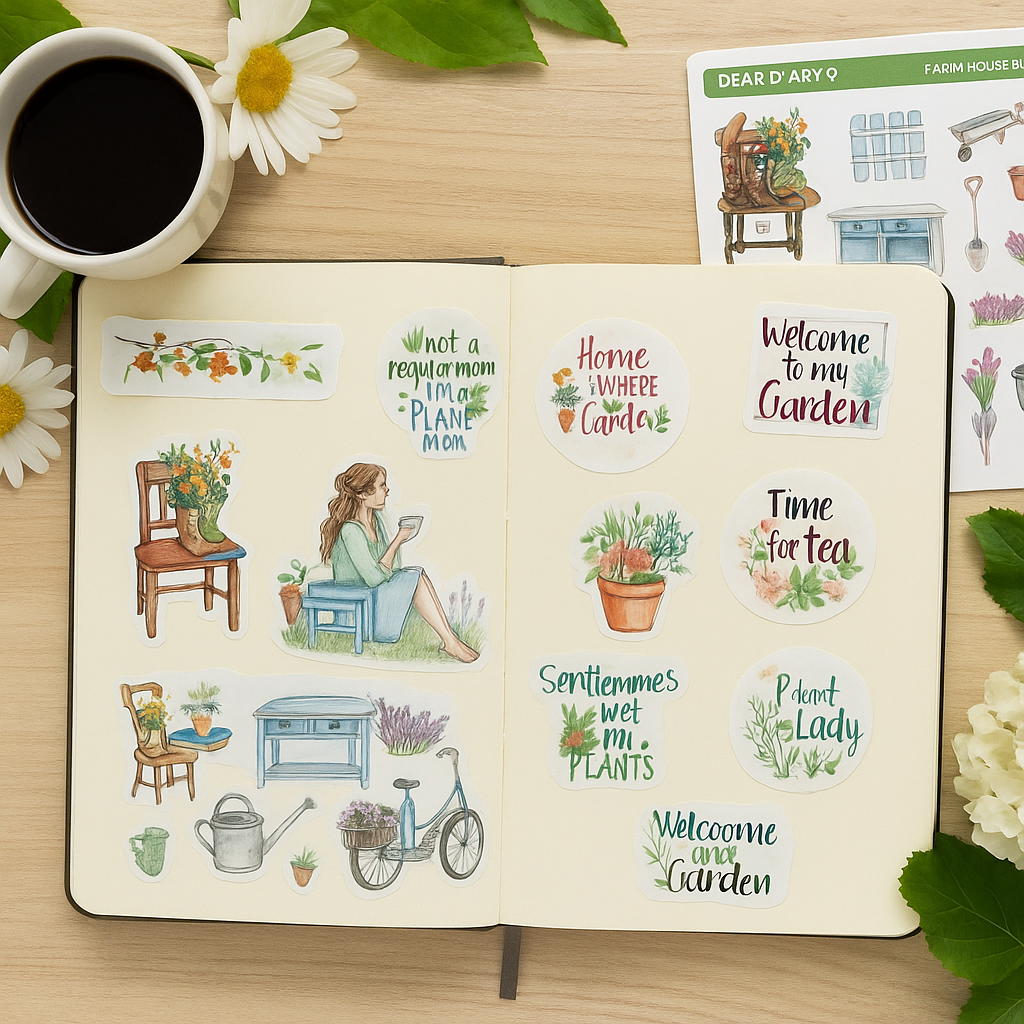 Garden Stickers for Journal & Planner – Plant Lady Aesthetic
