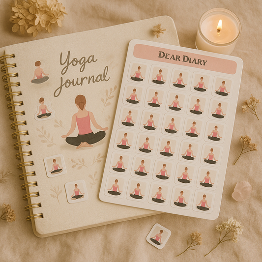 Mindfulness & Meditation Stickers – Yoga Pose Tracker for Planner, Journal or Bullet Diary