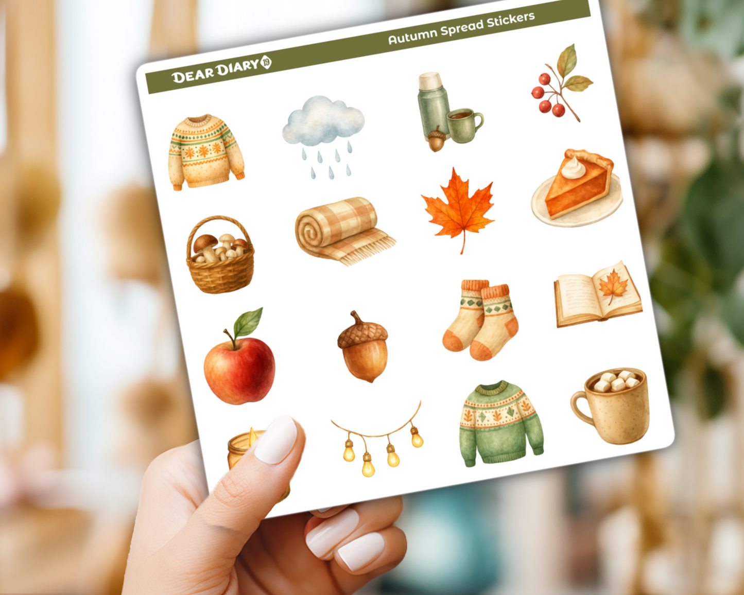 Fall autumn girl spread stickers sheet bundle CSSB02