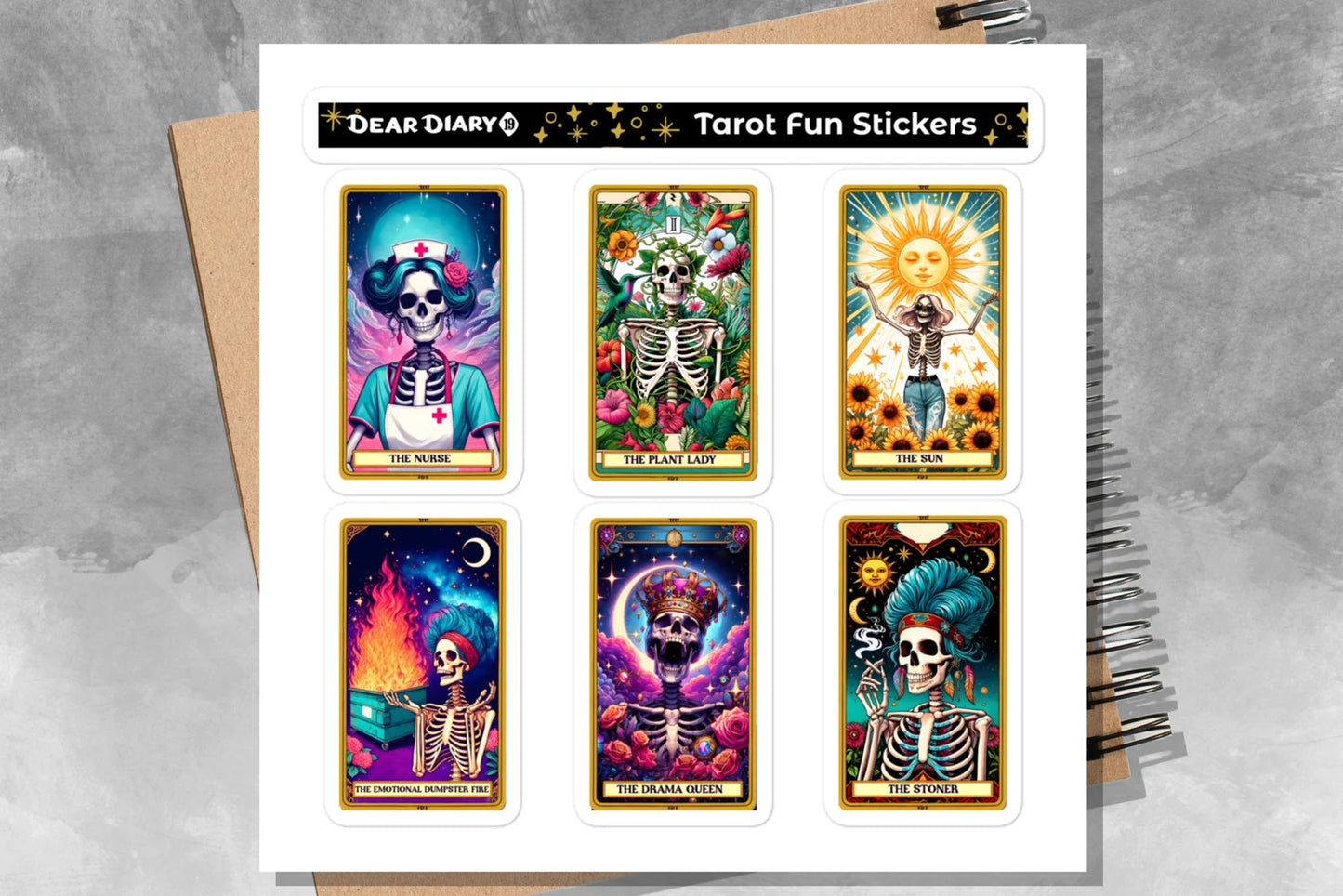 Funny tarot stickers sheet TFSH06