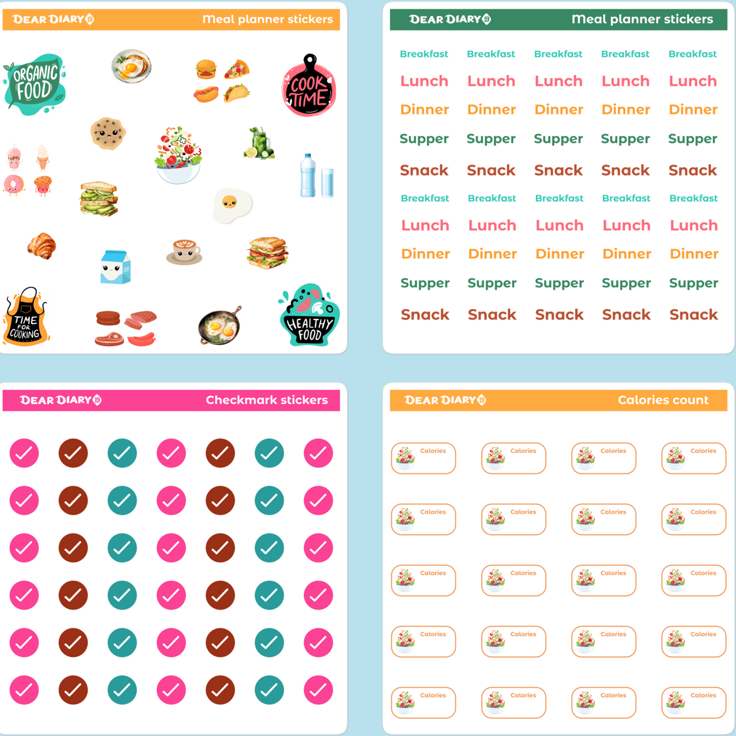 Meal planner stickers sheet - MPSH02