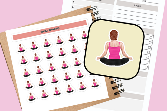 30 Yoga tracker planner stickers sheet 5.5x5.5'' - SYTSH01