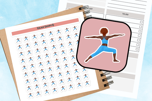 72 Yoga tracker planner stickers sheet 5.5x5.5'' - SYTSH02