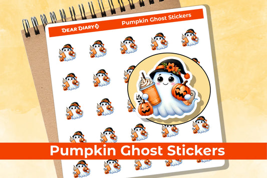 Cute ghost planner stickers sheet CGPUM3
