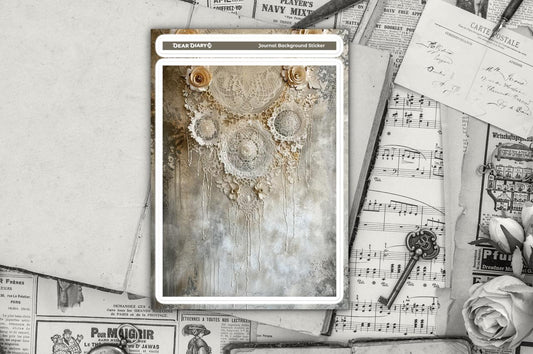 Large lace background sticker for junk journals GLBSH01